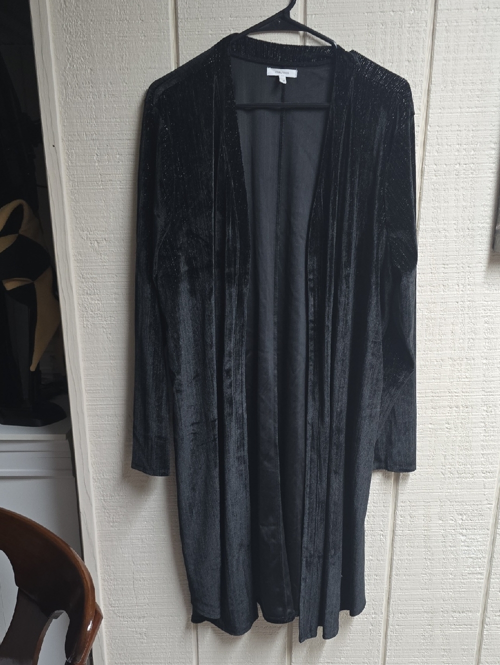 Maurices Black Velvet Cardigan